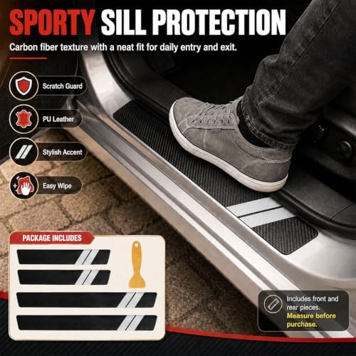 4PCS Car Door Entry Guard Sticker, Car Door Sill Protector - Image 6