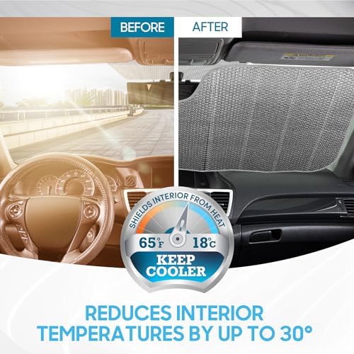 BDK Lavender Shine Car Windshield Sun Shade Accordion Folding Sunshade - Image 6