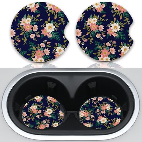 2pcs Flowers Pattern Car Cup Holder Coasters by Unknown