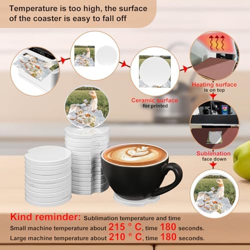 50 Pack 2.56 inch Ceramic Car Sublimation Coasters - Image 5