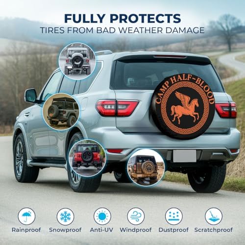 GENANY Mythical Winged Art Thick PVC Leather Spare Tire Cover Size 14 - Image 3