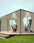 Grommet Outdoor Curtains for Patio Waterproof 8 Pcs 54x84 In Taupe by HolidayIdeas
