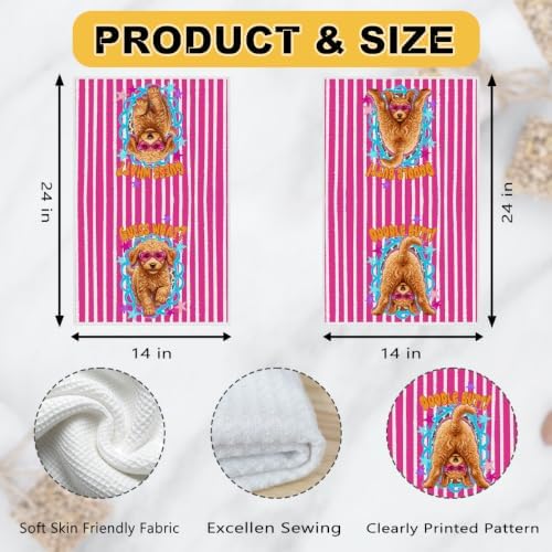 2 Pcs Funny Dog Mom Kitchen Towels, Soft Absorbent Waffle Hand Tea Towel - Image 3