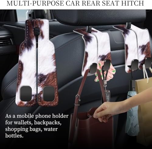 PU Leather Car Seat Hook, Storage Headrest Hanger, Cute Car Backseat Organizer - Image 3