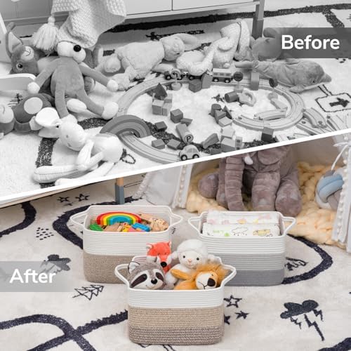 Goodpick Woven Storage Basket for Shelves, Gradient Gray - Image 7