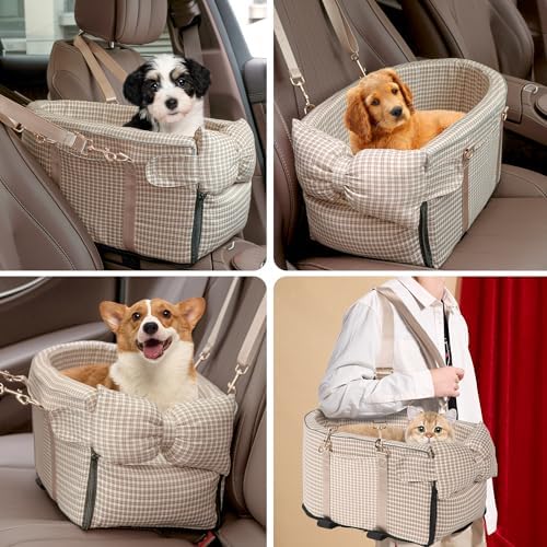 Center Console Dog Car Seat for Small Dogs, Removable Pet Seat - Image 2