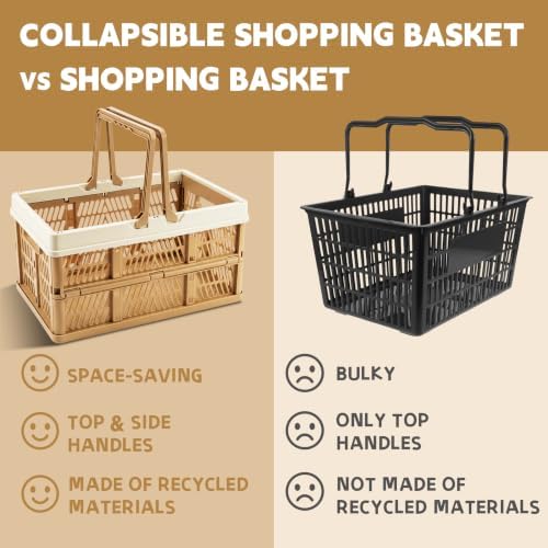 VALESKA 33L Collapsible Crate for storage, Plastic Milk Crate, 17inch - Image 2