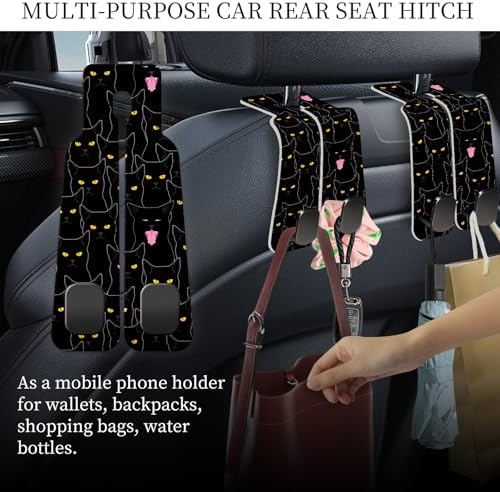 PU Leather Car Seat Hook, Storage Headrest Hanger, Cute Car Backseat Organizer - Image 2
