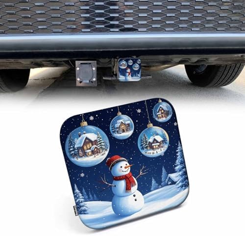 Snowman Hitch Covers 2 Inch Cute Snowman Christmas House Forest Trailer Hitch by Beabes