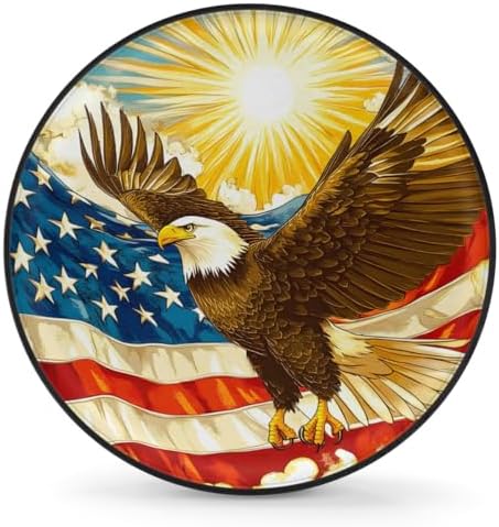 Rv Spare Tire Cover Wheel American Flag Eagle Sun Tire Covers Wheel Protectors by FengQuGou