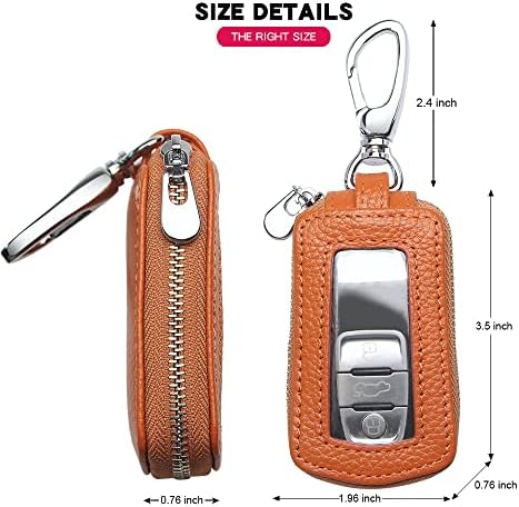 Universal Premium Car Key Fob Case Genuine Leather Car Smart Key fob Holder - Image 2