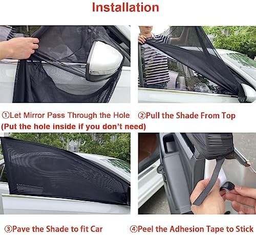 2 Pack Car Front Side Window Shades Mesh Screen - Image 5