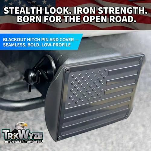 Steel Hitch Cover, Patented Riveted Aluminum Flag, Car Wash Safe - Image 2