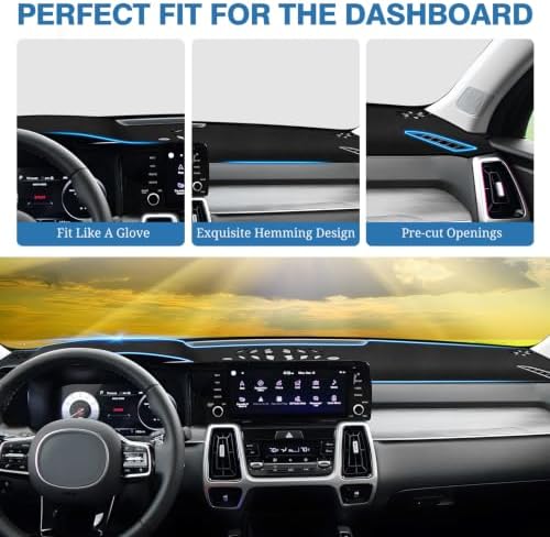 FIILINES Dash Cover Fit for 2021 2022 2023 Kia Sorento, Dashboard Mat for - Image 4