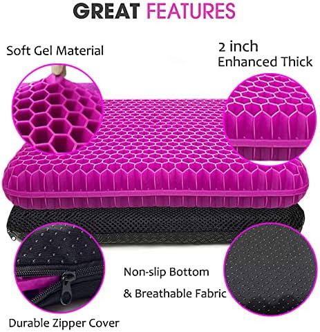 Gel Seat Cushion for Long Sitting, Extra Thick Gel Cushion for Wheelchair Soft - Image 2