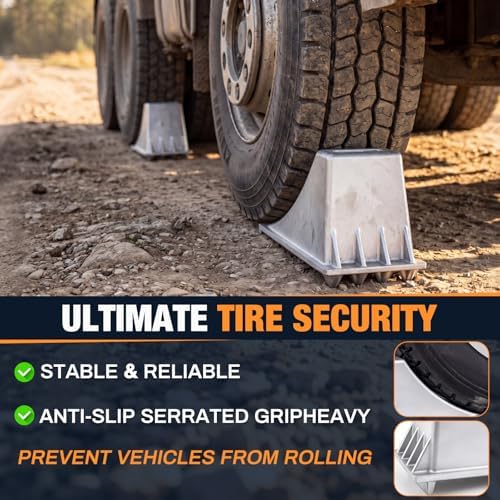 Aluminum Wheel Chock for Trucks & Trailers, 12.3 x 6.4 x 7 Inch - Image 5
