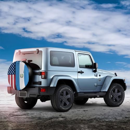 USA Guatemala Flag Spare Tire Cover, Universal Waterproof & Dustproof Wheel - Image 5