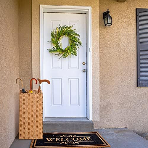 Weysat Woven Umbrella Stand for Entryway Handmade Umbrella Holder Freestanding - Image 6