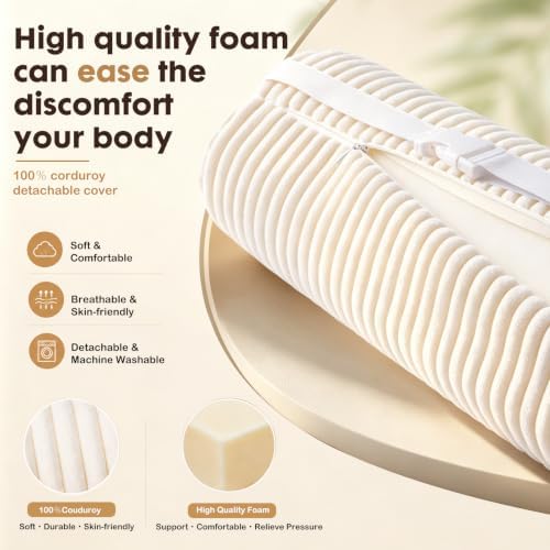 Corduroy Lumbar Roll Support Pillow - Image 7