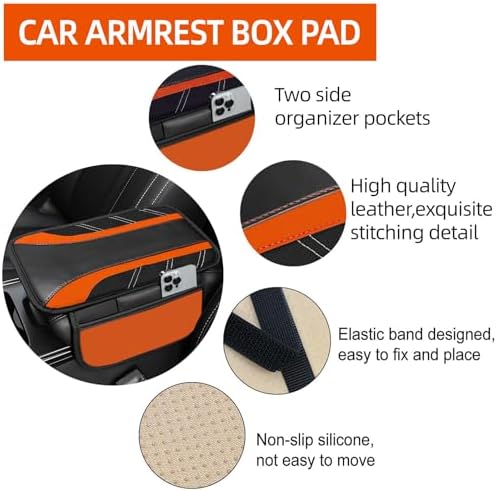 NBTEPEM 6 Pcs Orange Steering Wheel Cover Set, Sport Microfiber Leather - Image 4