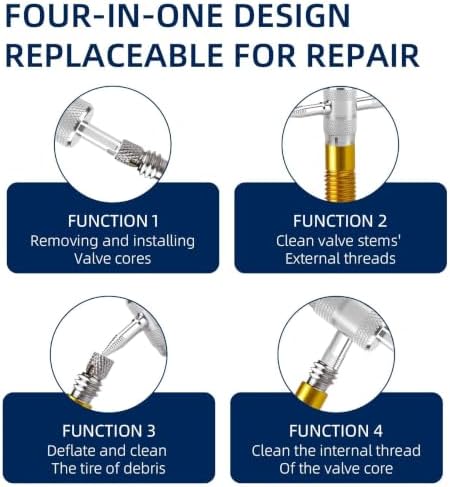 4PCS 4-Way Valve Core Tool Tire Valve Stem Tool - Image 4