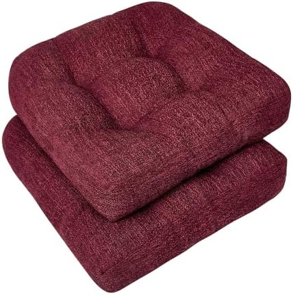 downluxe Chair Cushions for Dining Chairs 2 Pack, Tufted Indoor Chair Pads by Downluxe