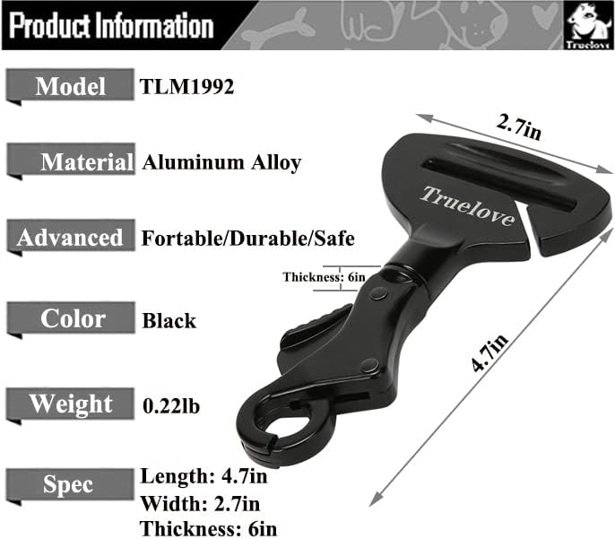 Truelove Vehicle Seat Belt Safety Buckle Lock, Dog Seat Belt Clip Universal Dog - Image 4