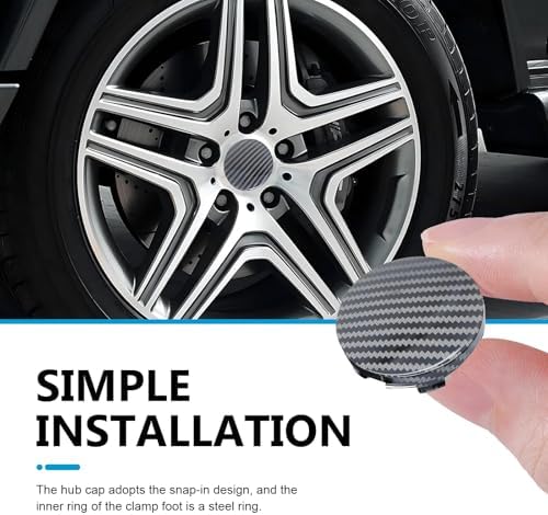 4PCS Car Wheel Hub Center Caps, 2.36" OD 2.2" ID Wheel Center Caps, Carbon - Image 6