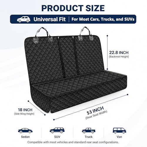 SNZ Dog Car Seat Cover for Back Seat, Waterproof Pet Seat Protector - Image 5