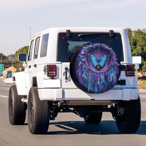Delerain Blue Butterfly Dreamcatcher Spare Tire Cover - Image 2