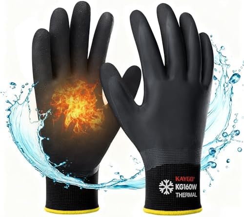 KAYGO Winter Work Gloves, Non-Slip Thermal Latex Coated by KAYGO