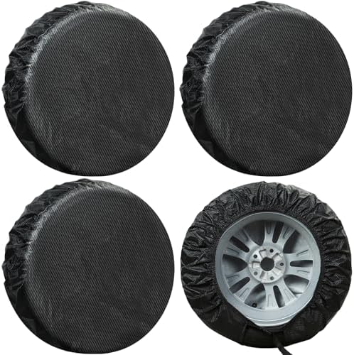 Season Guard 4Pack Carbon Fiber Tire Cover, Fit Truck SUV RV Trailer Camper by SeasonGuard