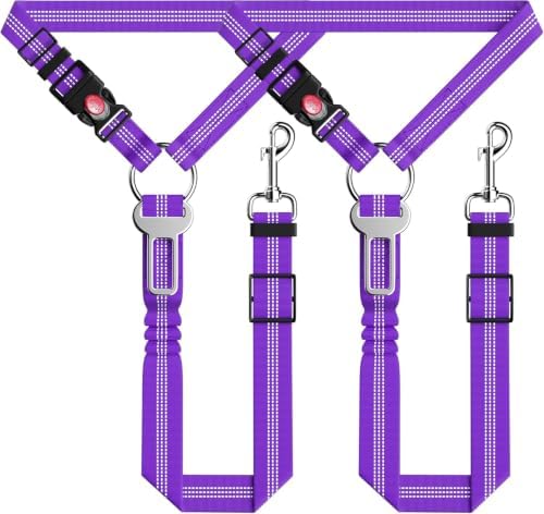 Seyezo Dog Car Seat Belt for Car, 2 Piece Set Retractable Dog Car Harness by Seyezo
