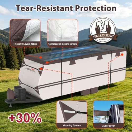 RV Cover 22-24 ft Travel Trailer 9 Layers Camper Cover - Image 4