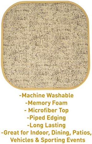 Sweet Home Collection Chair Cushion Memory Foam Pads Honeycomb Pattern Slip Non - Image 3