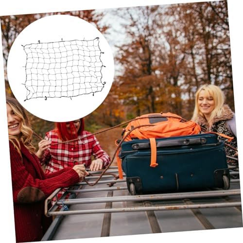 CHILDWEET Car Roof Cargo Net for SUV, Rubber Knotted Black Stretch - Image 3