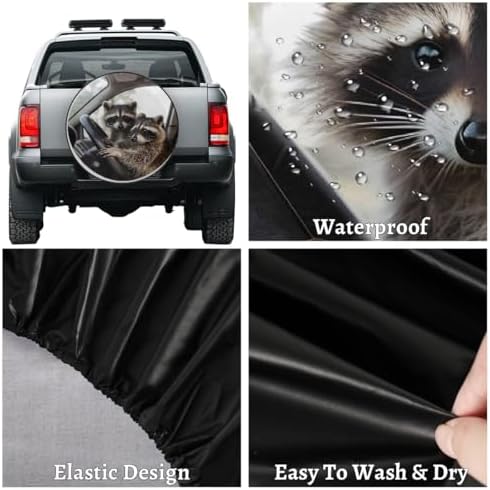 Raccoon Spare Tire Cover 15in Spare Wheel Covers Tire Storage Cover - Image 4