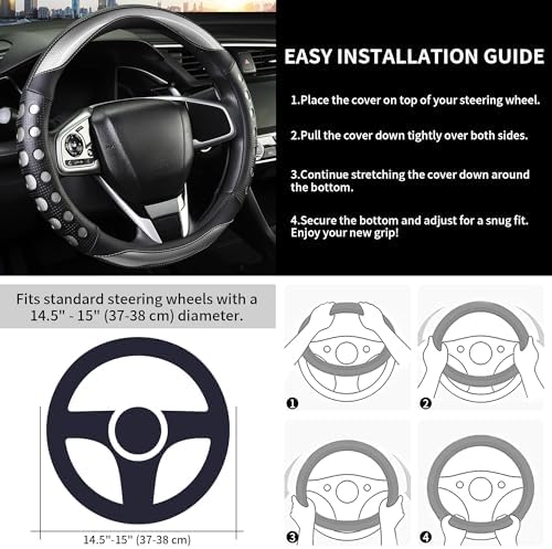 PU Leather Car Steering Wheel Cover - Image 5
