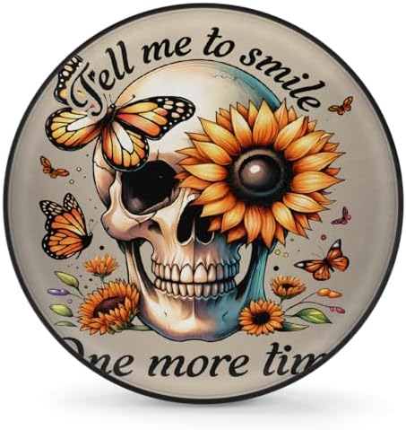 Skull Spare Tire Cover 16in Spare Wheel Covers Tire Storage Cover by YoYoYuchong