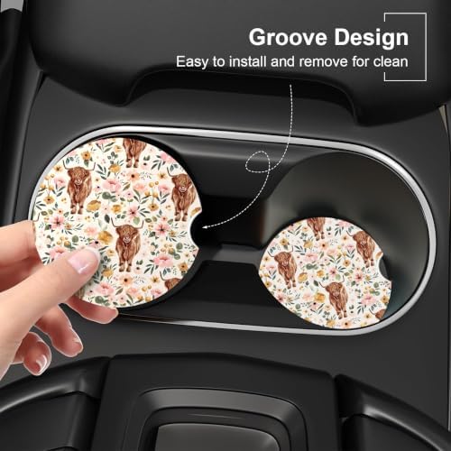 Ceramic Car Coasters – Absorbent Car Cup Holder Coaster Set - Image 5