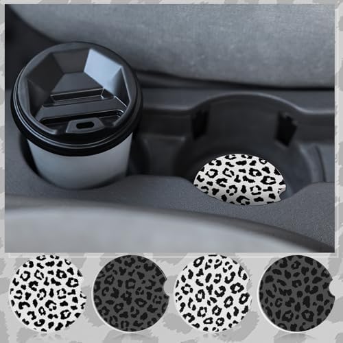 Boao 4 Pcs Leopard Car Cupholder Coasters - Image 5