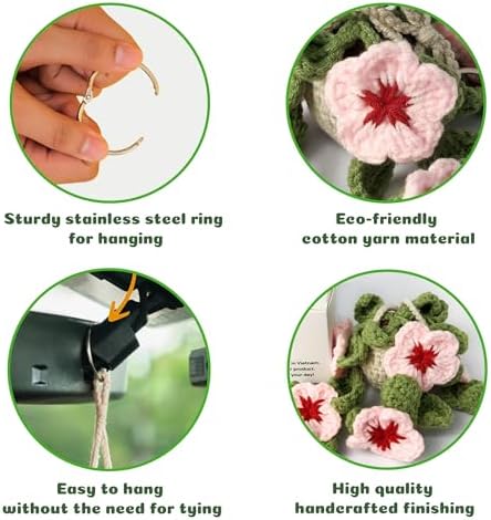 Cute Crochet Cherry Blossom Hanging Plant - Image 2