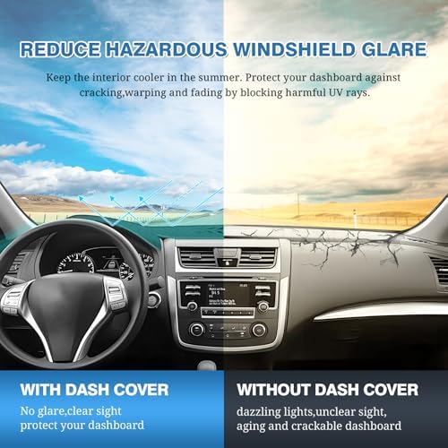 FIILINES Dash Cover for 2013-2018 Nissan Altima, Dashboard Mat Exact Fit for - Image 6