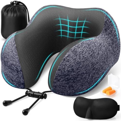 ExploreBliss Travel Pillow, Neck Pillow Airplane, Mottled Blue by ExploreBliss