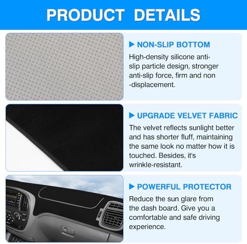 Autorder Dashboard Cover Mat for 2000-2006 Toyota Tundra & 2001-2007 Toyota - Image 6