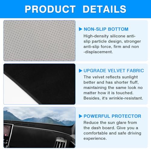 Autorder Dashboard Cover Mat for Toyota bZ4X /Subaru Solterra 2023 2024 2025 - Image 6