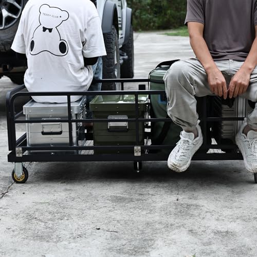 PioneerWorks Foldable Hitch Cargo Carrier w/Quick Detachable Basket 2-in-1 - Image 3