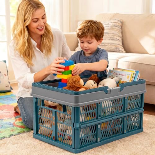 VALESKA Collapsible Crate 20L, Plastic Milk Crates - Image 5