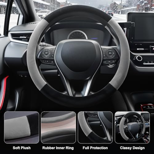 SEG Direct Plush Steering Wheel Cover 15.25"-16" Heavy-Duty, Summer Winter - Image 4