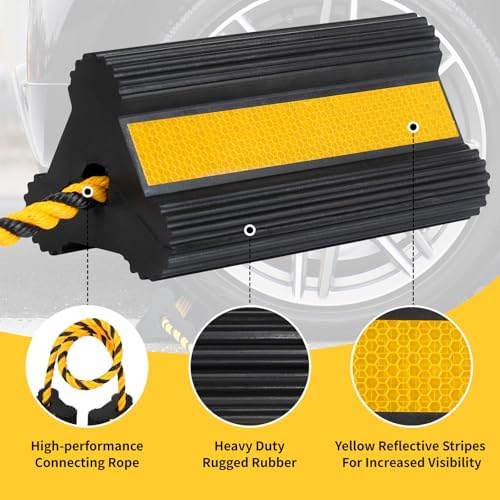 OULEME Heavy Duty Rubber Wheel Chocks - Image 3
